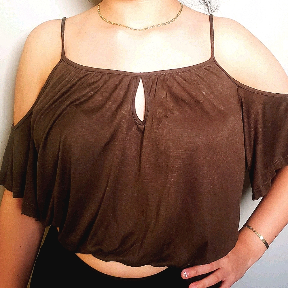 Express green olive blouse